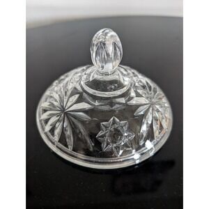 vintage Anchor Hocking Star of David Starburst Candy dish 5 1/4" LID ONLY